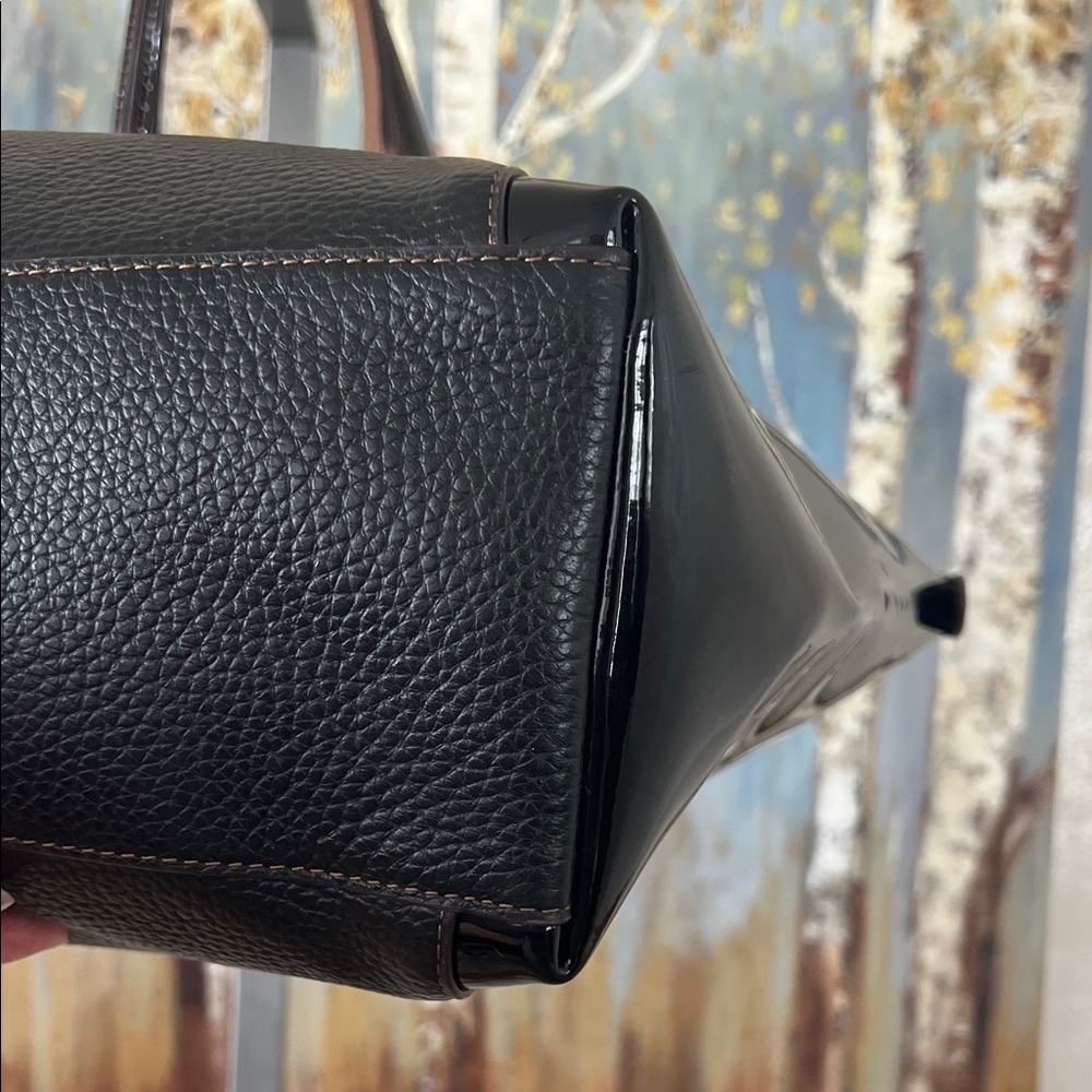 Coach Ava Tote with Black Pebbled Leather & Patent Side Panels - Picture 8 of 14